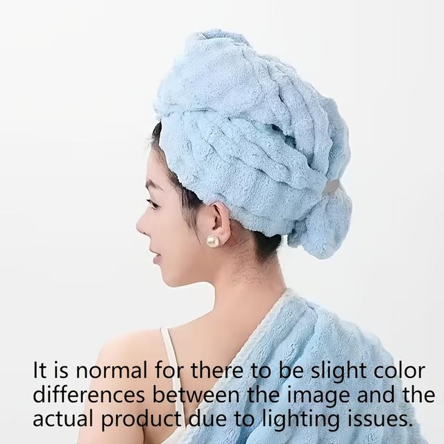 TEMU 2025 Hair Towel Wrap - Oversized 30"x11" Microfiber Hair Turban For Women - Absorbent & Quick Drying, With A Tail Design For Curly/long Thick, Wet Hair