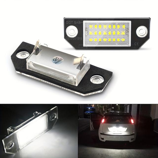 TEMU 2 luces LED para matrícula para Ford Focus MK2, | Sin errores, , número OEM: 4502331, 4502332, 3M5A-13550-BA, alimentación de 12V, para vehículos de motor