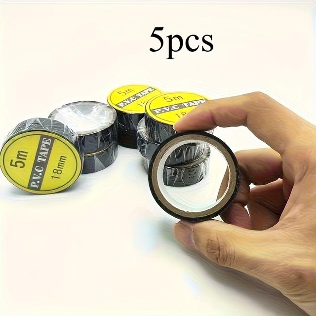 TEMU 5pcs Of Insulating Electrical Tape For Wiring Harness, Black Electrical Tape