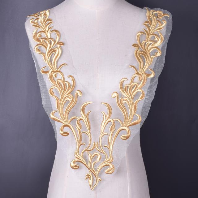 TEMU A -shaped Floral Lace Embroidery Patch For Clothing And Dress Decoration