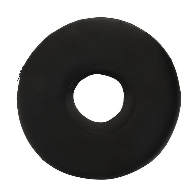 TEMU 1pc Donut Pillow - Soft, Black With Circular Hole, Side Sleeping Support Cushion For Adults, Ideal For Office & Home Use, , Side Sleeping Support|donut Shaped Pillow|zippered Cover
