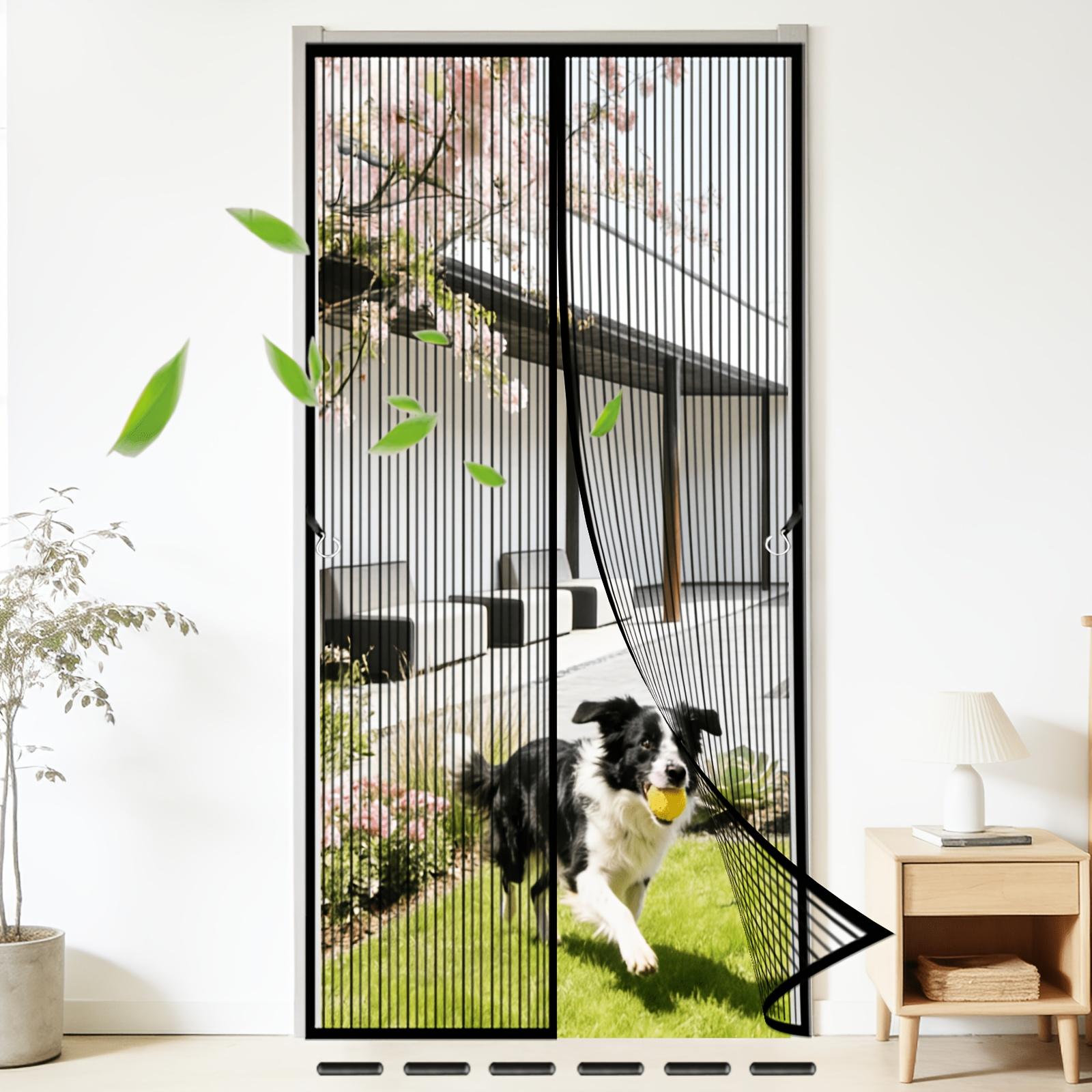TEMU Magnetic Screen Door - Summer Net Door Curtain, Heavy-duty Self-closing Screen Door With 38 Magnets And Storage Hooks, Sliding Net Privacy Curtain For Patio Doors
