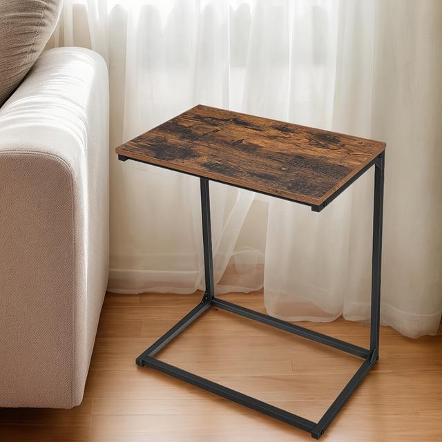 TEMU Table d'appoint compacte pour ordinateur portable, pour , , du lit ou le canapé, avec un design simple, une stabilité et une esthétique industrielle