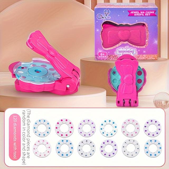 TEMU Hair Additions Stamp Set - Radiance Series | Glam Tool With Rhinestones, Glitter Styling, Perfect Gift For Girls