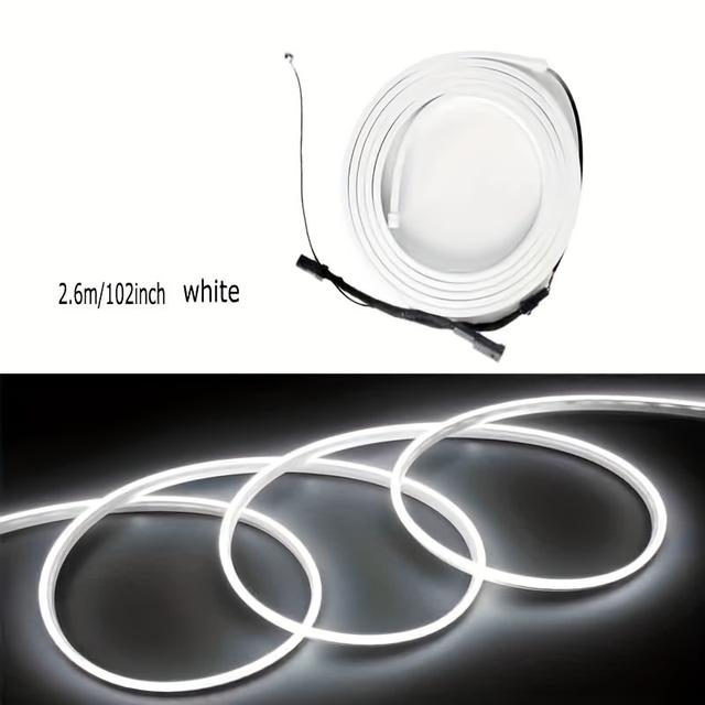 TEMU 1 Set Led Front Trunk Ambient Strip Light For Model 3/y 2021-2023 /warm White, 2.6m Plug And Play, Diy Flexible Led Light Bar 12v