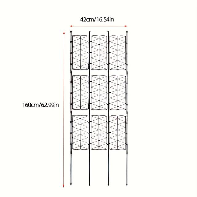TEMU European Style Fence Flower Rack, Plant Climbing Vine Rack, Iron Wire Lotus Balcony, Rose Climbing Support Rack, Outdoor Flower Wall Grid