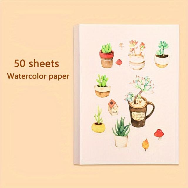 TEMU Watercolor Paper 25 Sheets//50 Sheets Thickened Type Painting Paper Watercolor Sketchbook Art Student Special Painting Paper Beginner Hand Painting Gouache Paper Not Easy To Fuzz For Painting