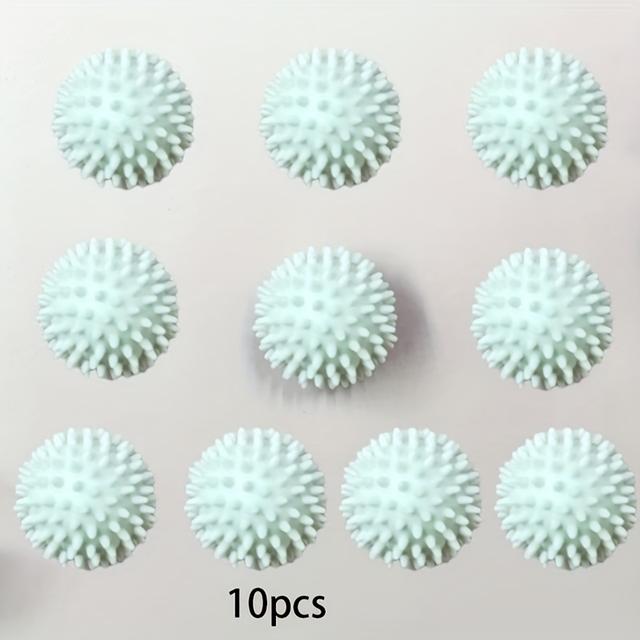 TEMU Набір з 10 багаторазових чарівних кульок для прання, які як зігучі, запобігають сплутуванню волосся та усувають бруд, виготовлені з міцного ПВХ