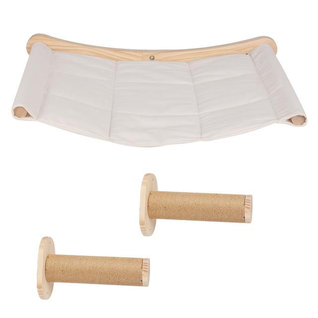 TEMU 3er-Set Katzenbett, Wandmontiertes Katzenbett, Klettergerüst für Katzen, Zwei-in-Eins-Katzenbett und Kratzbaum, Sprung- und Kletternest für Katzen