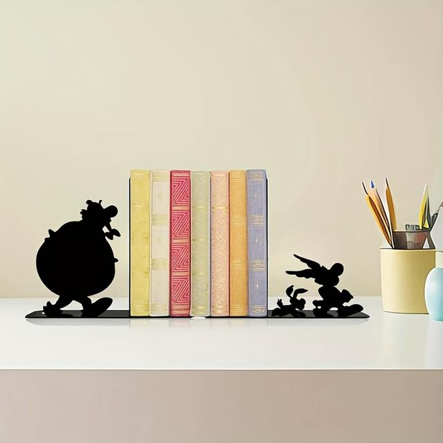 TEMU 1 Pair/2pcs - Comic Hero Metal Bookends For Shelves - Stylish Supports - Holder - Durable Organizer - Study Room Art Decor - Unique Gift For Readers