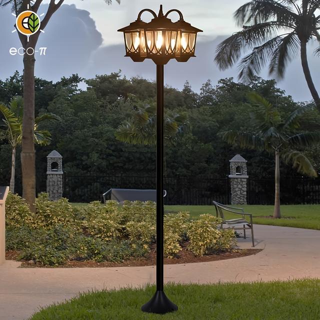TEMU Solar Light Post For Outdoors, Ip44 Rated, 73 Inches Tall, Ideal For Garden, Patio, Backyard, Roadside, And Celebratory Decorations For Easter, Ramadan, And 's Day