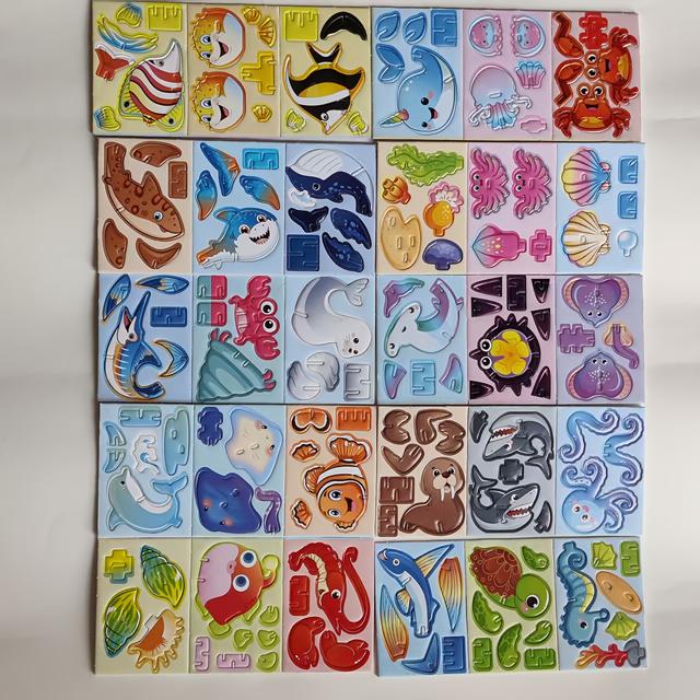 TEMU 30 st Ocean 3D-pussel, DIY Hantverkssats med Levande Färger för Festligheter, Födelsedagspresenter, Förälder-Barn Interaktion & Skolbelöningar