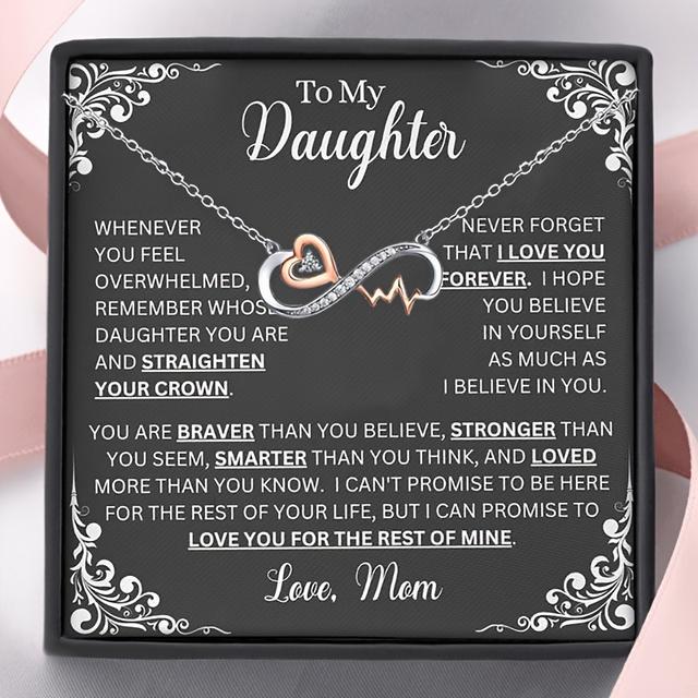 TEMU قلادة لا نهائية على طراز بوهو القديم مع زركونيا صناعية، نحاس مطلي بالفضة، حجر ميلاد ديسمبر، هدية للأبنة من الأم - مثالية لعيد الميلاد، عيد الميلاد، التخرج - تتضمن بطاقة وصناديق هدايا