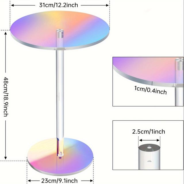 TEMU Ein stilvoller und kreativer Acryl-Beistelltisch mit farbenfrohem Design, für moderne kleine Räume als Getränketisch.
