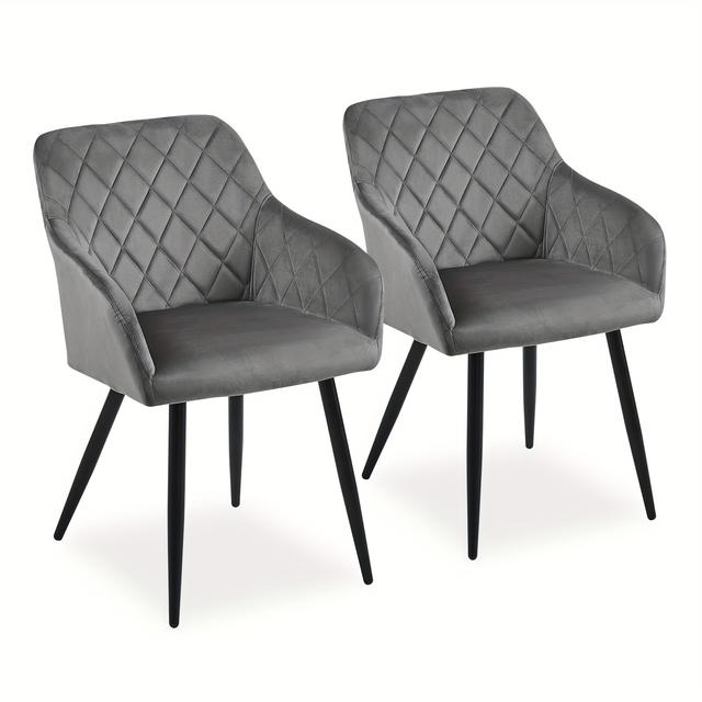 TEMU Clipop Dining Room Chairs Set Of 2, Upholstered Modern Velvet Kitchen Side Chair Dining Room Accent Chairs With Cushion Seat & Metal Legs For Kitchen, Living Room