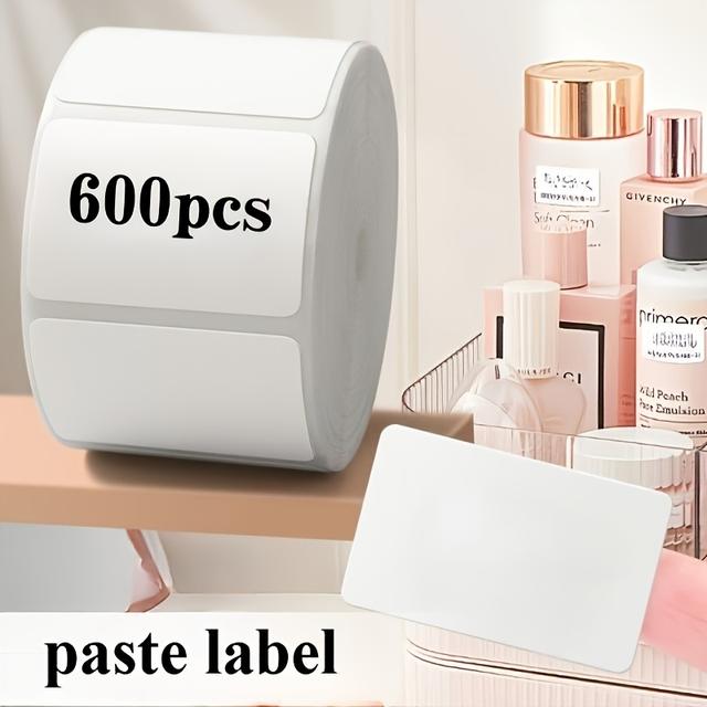 TEMU 600 samolepicích štítků s jednoduchým odtržením, popisovatelné beze stop domácí štítky, odstranitelné štítky, bílé obdélníkové nálepky, vhodné pro domácnost, kancelář a označování předmětů