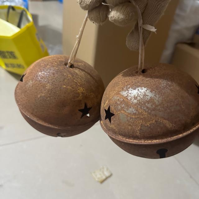 TEMU 2 ks, Vánoční dekorace zvonky, Produkty se zvoucími zvonky, Retro zrezivělé velké zvonky 5,11 palce, Vánoční dekorace přívěsky, Retro barva rzi