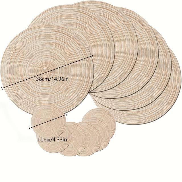 TEMU Of 12 Braided Table Mats - Washable Kitchen Decoration - Sturdy Mats For Dining And Art - Perfect Gift For Mother, Grandmother, Valentine's Day, Or Birthday.