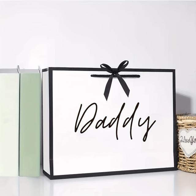 TEMU 1pc Stylish Dad Gift Bag, Dad Shopping Bag, Easy To Carry & Collapsible Paper Gift Bag, Father's Day Present Bag, For Birthdays, Christmas, And Other Appreciation Events