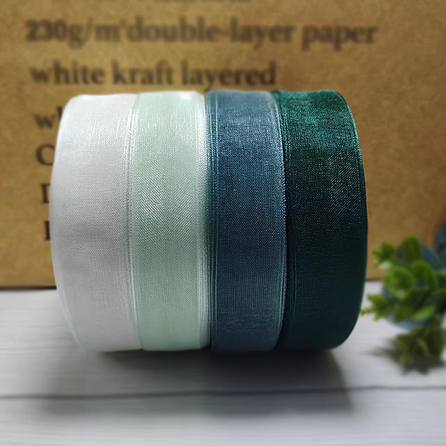 TEMU 4 Rolls 2cm Transparent Chiffon Ribbon Organza Satin Ribbon Transparent Chiffon Ribbon ()