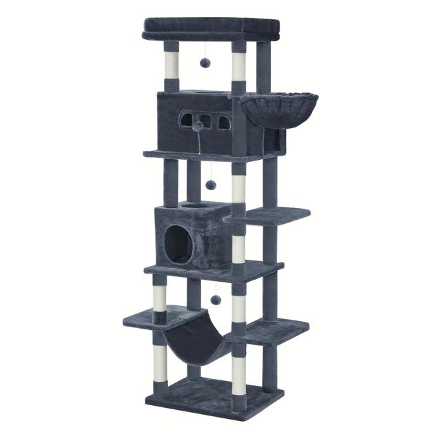 TEMU 210cm Grande Tiragraffi per , per Maine, di Taglia Grande, Tiragraffi Multilivello con , Tappetino Lavabile, Mobili per con 2 , 8 Tiragraffi, Beige, Grigio Chiaro, Grigio Scuro