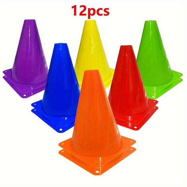 TEMU 6pcs /12pcs/20pcs 18cm Football Cones, Sports Cones, Training Cone Set, Plastic Cones, Football, Basketball, Games, Indoor And Outdoor Activities & Festival Activities