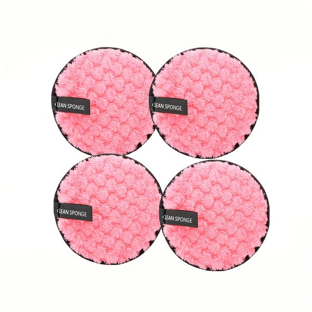 TEMU A Pack Of 4 Soft Microfiber Facial Pads, Reusable Double-sided Makeup Remover Pads, Designed For Gentle Facial Cleansing And Makeup Application, Ideal For Cleaning