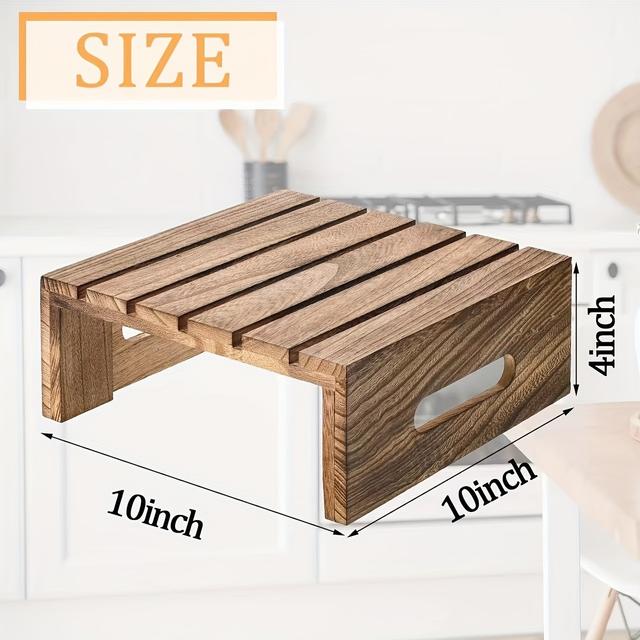 TEMU 1 Country Style Brown Cake Holder Wooden Cupcake Holder Dessert Self-display Stand Pipe Holder For Wedding Birthday Graduation Party