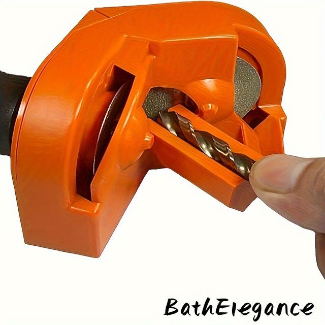 TEMU 1pc Orange Manual Drill Bit Sharpener, Multipurpose Portable Grinder For Hardened Steel, Carbide & Cobalt Bits, 5-second Sharpening, Pocket-size Tool, No Electricity Required
