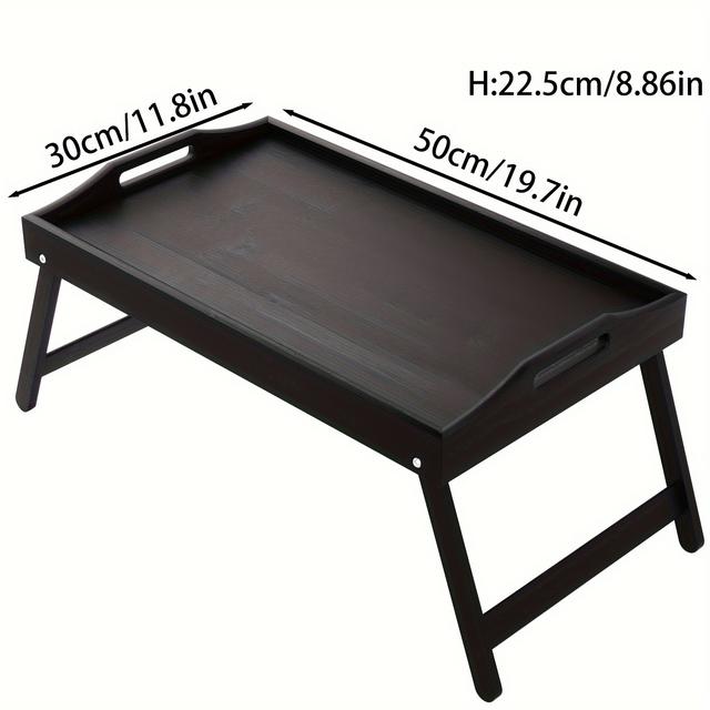 TEMU Bandeja de Cama de Bambu com Pegas, Ideal para Servir Refeições, Trabalhar ou Aprender na Cama ou no Sofá