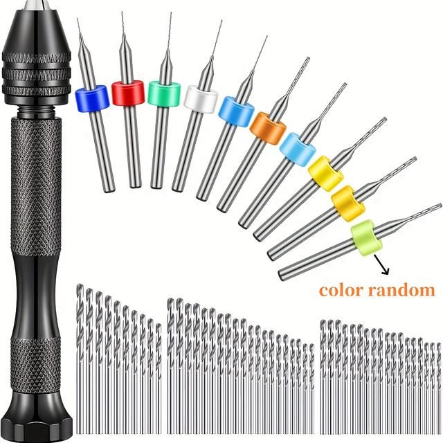 TEMU 59 delar handborrset inkluderar 49 delar metallstiftborrar, mikro- och miniborrar samt 10 delar roterande verktyg för hantverk i , polymer, trä, DIY, smyckestillverkning och snideri