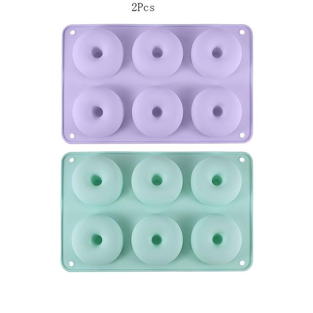 TEMU 2pcs Doughnut Mold Baking Tray - -grade Silicone Donut Pan With , Dishwasher & Suitable For Christmas, Easter, Valentine', Thanksgiving - Perfect For, ,