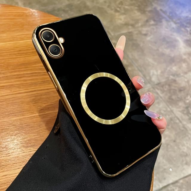 TEMU Phone Case - 2pcs Set For For Galaxy A04/ A04e/ A05/ A05s/ A06 New Luxury High-end Phone Case With Metal Magnetic Patch, Car Mounted Magnetic Patch Shell