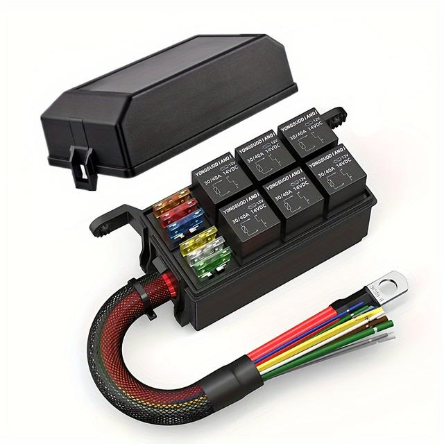 TEMU 40a Relay Box Plug-in Fuse Holder 40a 12v 4-pin Automotive Modification Relay Relay With Wire Complete Set Copper Wire Multi-relay Controller 30a/40a Relay 4-pin 12v