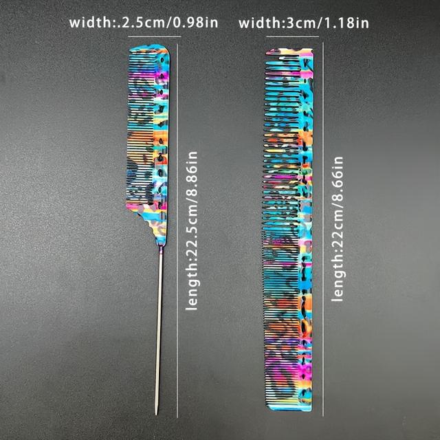 TEMU Un juego de dos piezas de peines para el cabello, tijeras de peinado profesionales, peine de , resistente a altas temperaturas, peine de plástico.