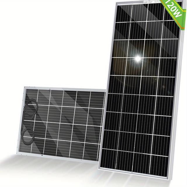 TEMU Bifacial Solar Panel 120w 18v Transparent Monocrystalline Solar Panel 30mm For 12v Batteries, Photovoltaics For , Balcony System, Garden Shed, Boat
