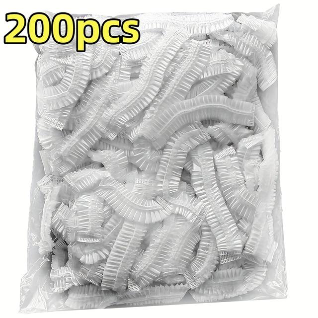 TEMU 200pcs Disposable Tear- Plastic Wrap Cover Household Food Grade Pe Plastic Wrap Cover Bowl Cover Elastic Bowl Cover