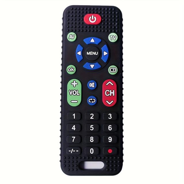 TEMU Mordedor de Silicone Imitação de Controlo Remoto para Bebés, Adequado para a Dentição, Projetado para Prevenir a Sucção do Dedo do Nariz e Serve como Brinquedo Calmante para