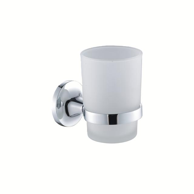 TEMU Portacepillos de Acero Inoxidable Montado en la Pared con Vasos Esmerilados - Organizador Moderno para Baño, Diseño Duradero y Ahorrador de