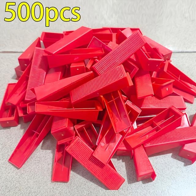 TEMU 500pcs Reusable Plastic Wedge Spacers, Durable Wall And Floor Tile Leveling System For Professional Installation