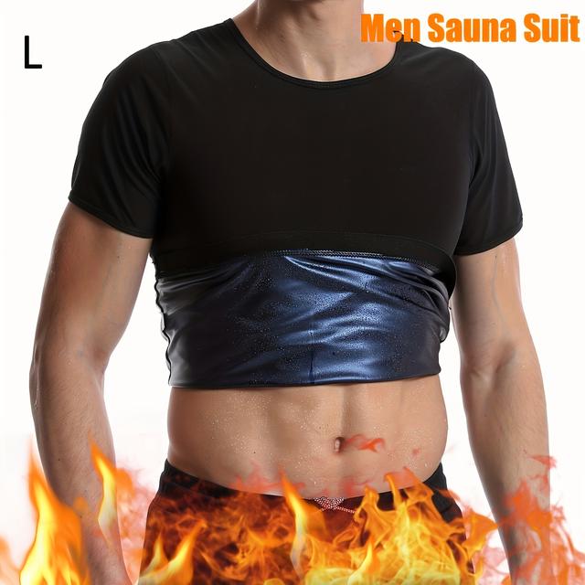 TEMU Men's Sauna Suit Shirt - Heat Trapping Sweat Vest Shapewear Top Gym Exercise Versatile Shaper Waist Trainer