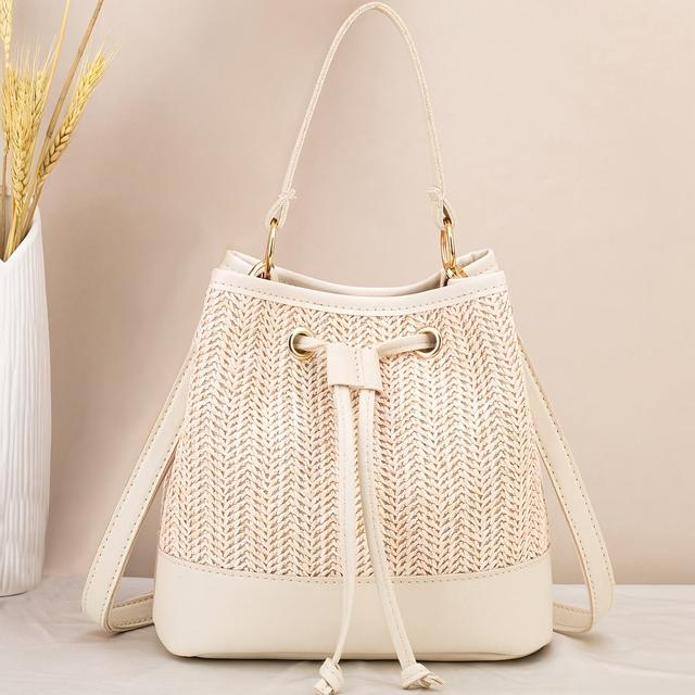 TEMU : A Woven Bucket Bag For Women, Perfect For Summer With Its , Suitable For Casual And Beach Trips