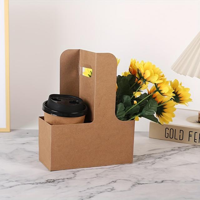 TEMU 10db Téglalap Alakú Papír Virág Ajándéktáskák Fogantyúkkal, Barna Virágos Csomagolás Születésnapra, Valentin-, Anyák Napjára, Esküvői Parti Dekorációkhoz, Kisvállalkozási Kellékek