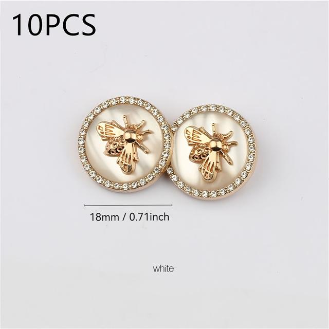 TEMU 10 шт. Розкішні ґудзики зі стразами для одягу, матеріали для шиття, аксесуари для шиття, модні ґудзики для жіночих курток та пальто, бджоли
