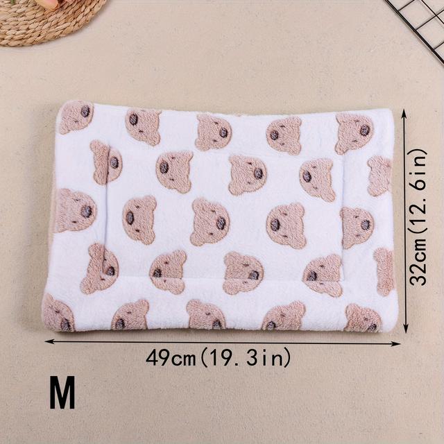 TEMU Cartoon Animal Bear Pattern Thickened Double Layer Pet Bed Cushion, Comfortable Pet Supplies Cat Mat Bed
