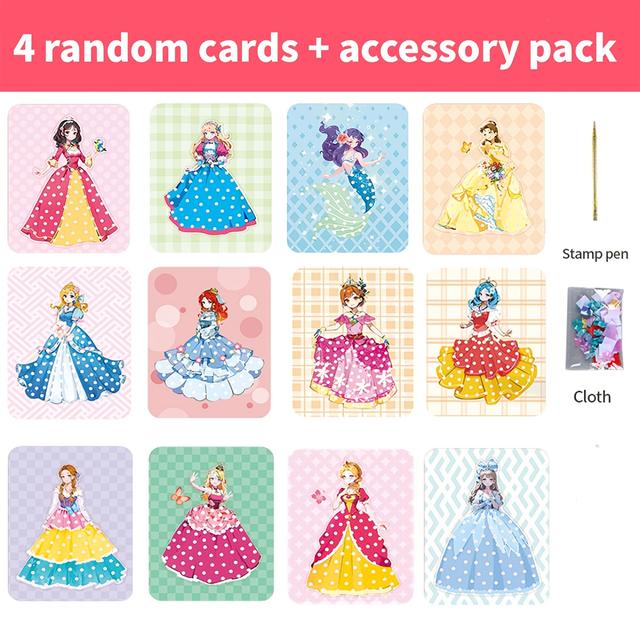 TEMU Zrób to sam: Kreatywny zamek do malowania, kostium księżniczki, naklejki do malowania, puzzle, zabawka na Boże Narodzenie i Święto Dziękczynienia, prezent