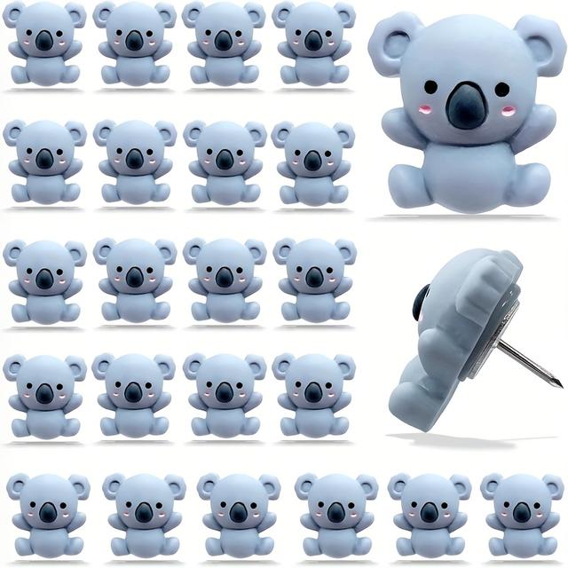 TEMU 20pcs Koala Push Pins Pushpins For Corkboard Diy Creative Thumb Tacks Animals Thumbtacks For Bulletin Board Wall Map Photo Memo Office Accessories Decor
