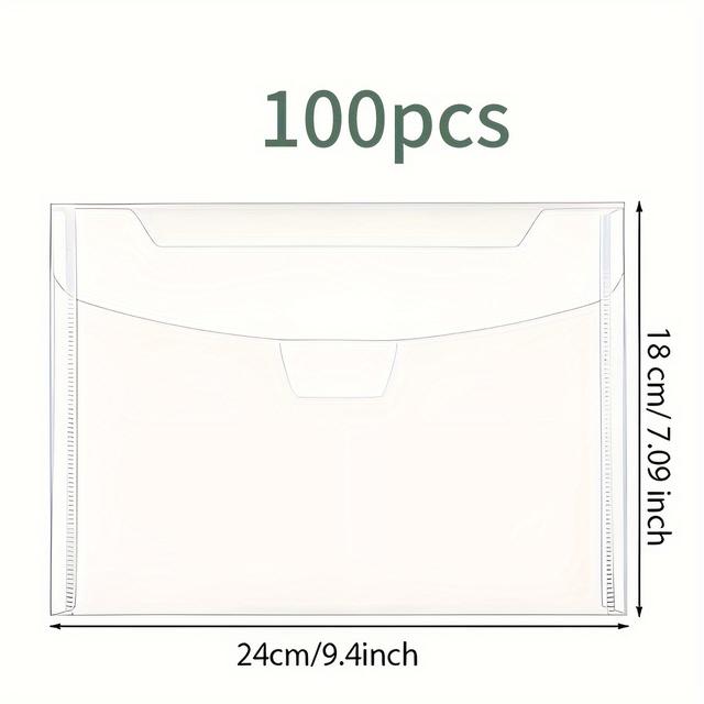 TEMU 스탬프 및 다이 보관용 플라스틱 봉투 100개, 스크랩북 보관용 투명 봉투, 공예 커팅 다이 템플릿 및 스탬프 종이 카드 정리용으로 적합