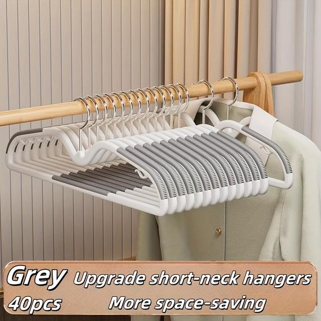 TEMU 10pcs, 40pcs, New Short Neck Hangers That Are Non-slip And Mark-free, Saving . Suitable For Shirts, Coats, Skirts, Pants, Underwear, And Camisoles, Ideal For Use In , Bedrooms, Wardrobes