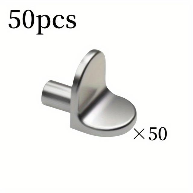 TEMU 50-pack Metal L-shaped Shelf Support Studs, Cabinet Separators, Furniture Bracket Fixtures For Wood, Glass, Laminate